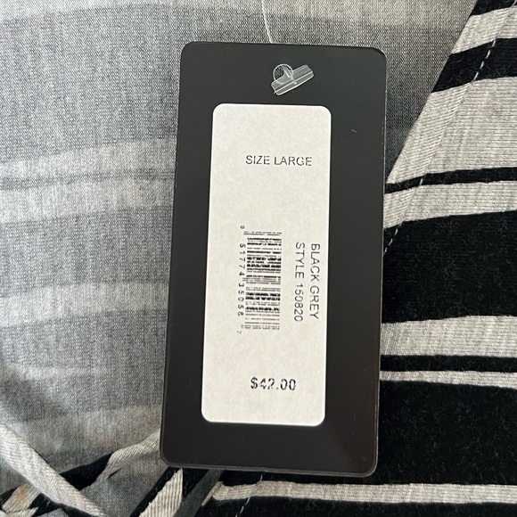 Long Sleeve Grey and Black Laced Front Dress Size Large - Picture 4 of 4